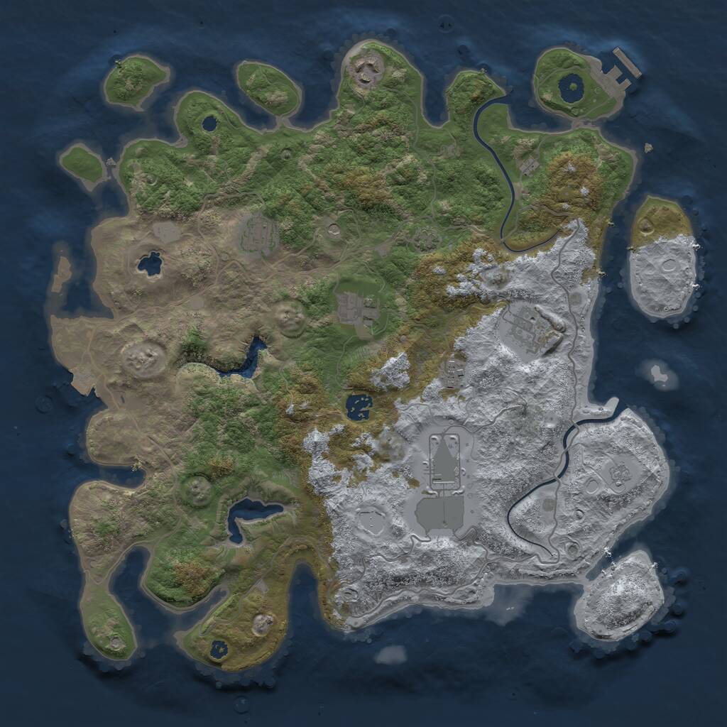 Rust Map: Procedural Map, Size: 4000, Seed: 1521962226, 12 Monuments