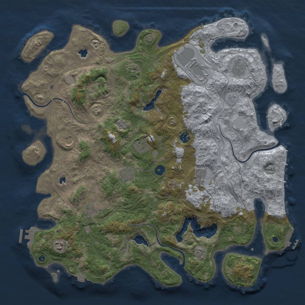 Rust Map: Procedural Map, Size: 4500, Seed: 1802925665, 17 Monuments