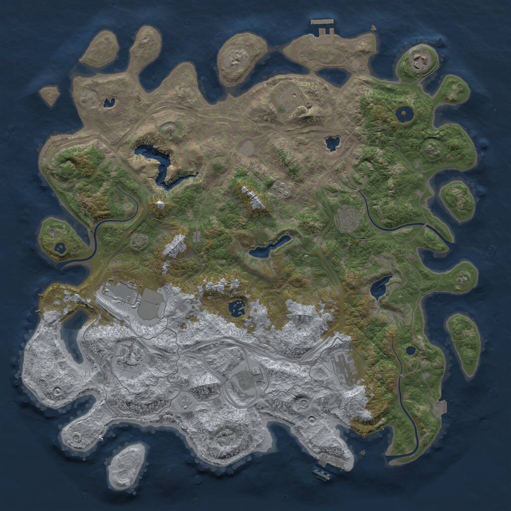 Rust Map: Procedural Map, Size: 4500, Seed: 1866149693, 15 Monuments