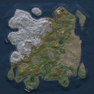 Thumbnail Rust Map: Procedural Map, Size: 3500, Seed: 6231028, 12 Monuments