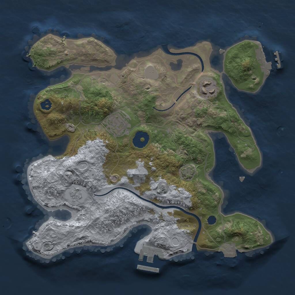 Rust Map: Procedural Map, Size: 2700, Seed: 345355341, 7 Monuments