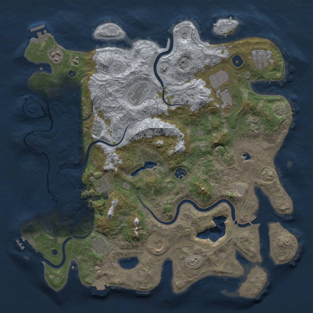 Rust Map: Procedural Map, Size: 4250, Seed: 472042632, 16 Monuments