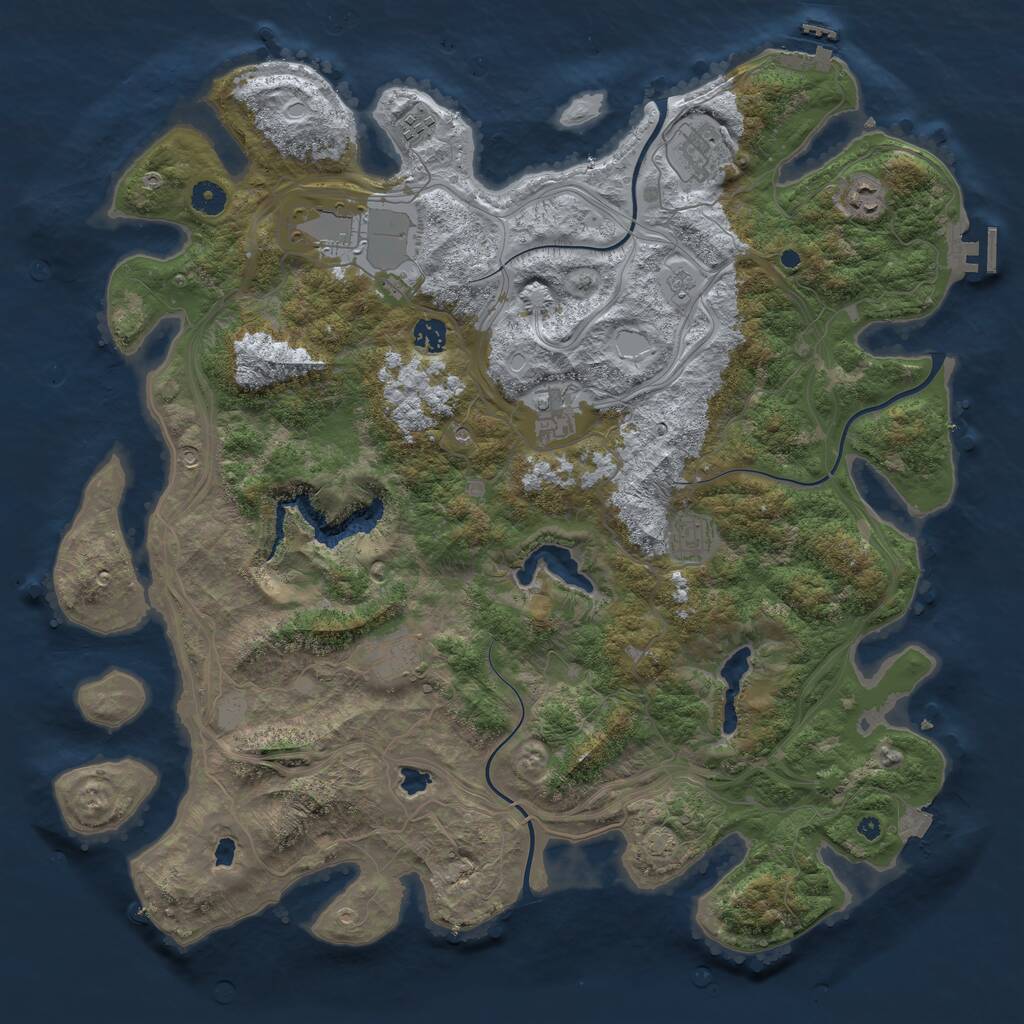 Rust Map: Procedural Map, Size: 4500, Seed: 200723805, 14 Monuments