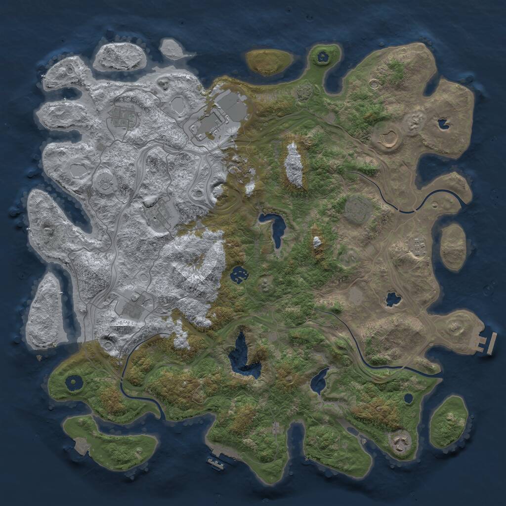 Rust Map: Procedural Map, Size: 4500, Seed: 20241205, 16 Monuments