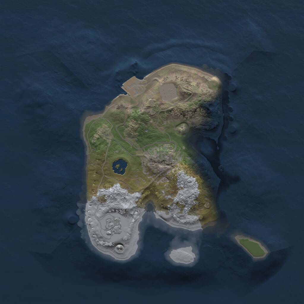 Rust Map: Procedural Map, Size: 2000, Seed: 1252674348, 2 Monuments