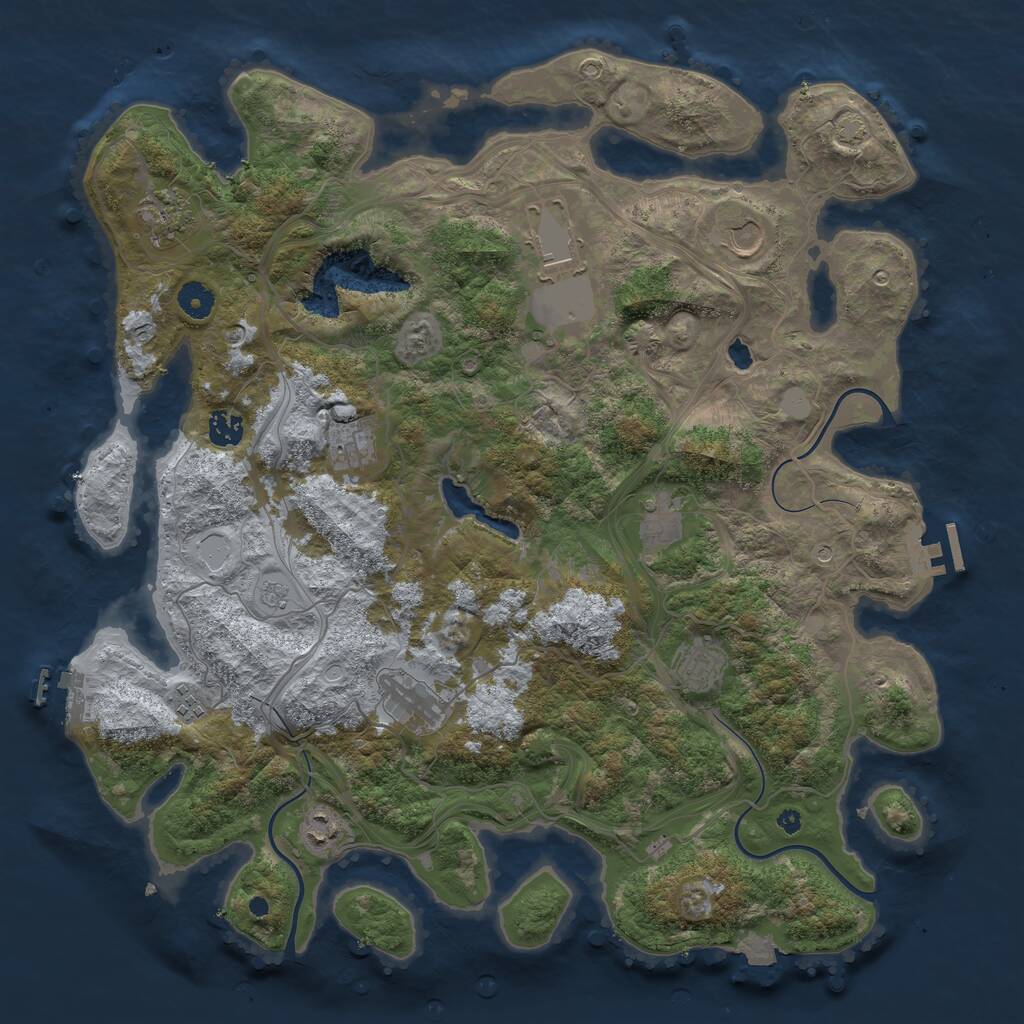 Rust Map: Procedural Map, Size: 4250, Seed: 63779313, 16 Monuments