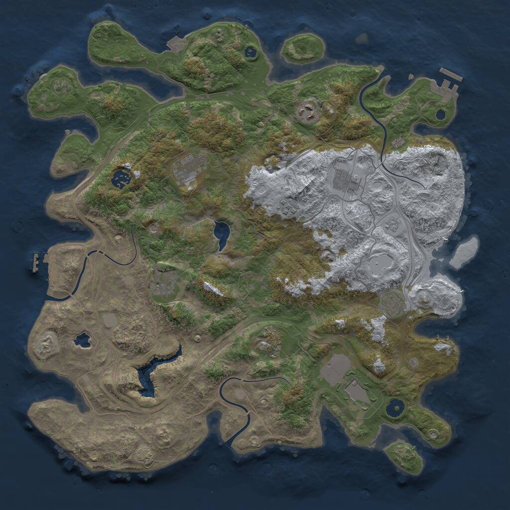 Rust Map: Procedural Map, Size: 4250, Seed: 1708206193, 15 Monuments