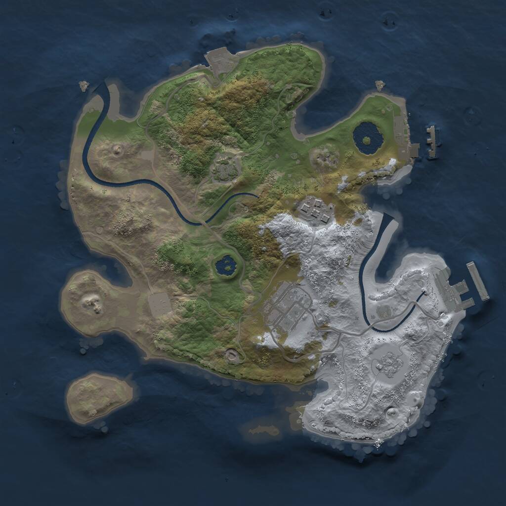 Rust Map: Procedural Map, Size: 2500, Seed: 549058839, 7 Monuments