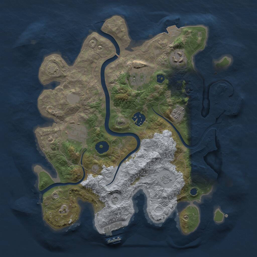 Rust Map: Procedural Map, Size: 3000, Seed: 98891009, 11 Monuments