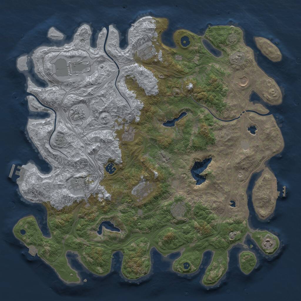 Rust Map: Procedural Map, Size: 4500, Seed: 45115, 17 Monuments