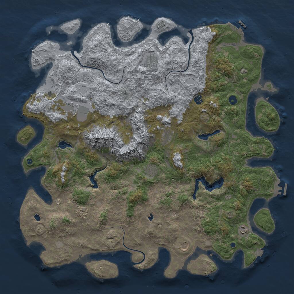 Rust Map: Procedural Map, Size: 5000, Seed: 1975277528, 15 Monuments