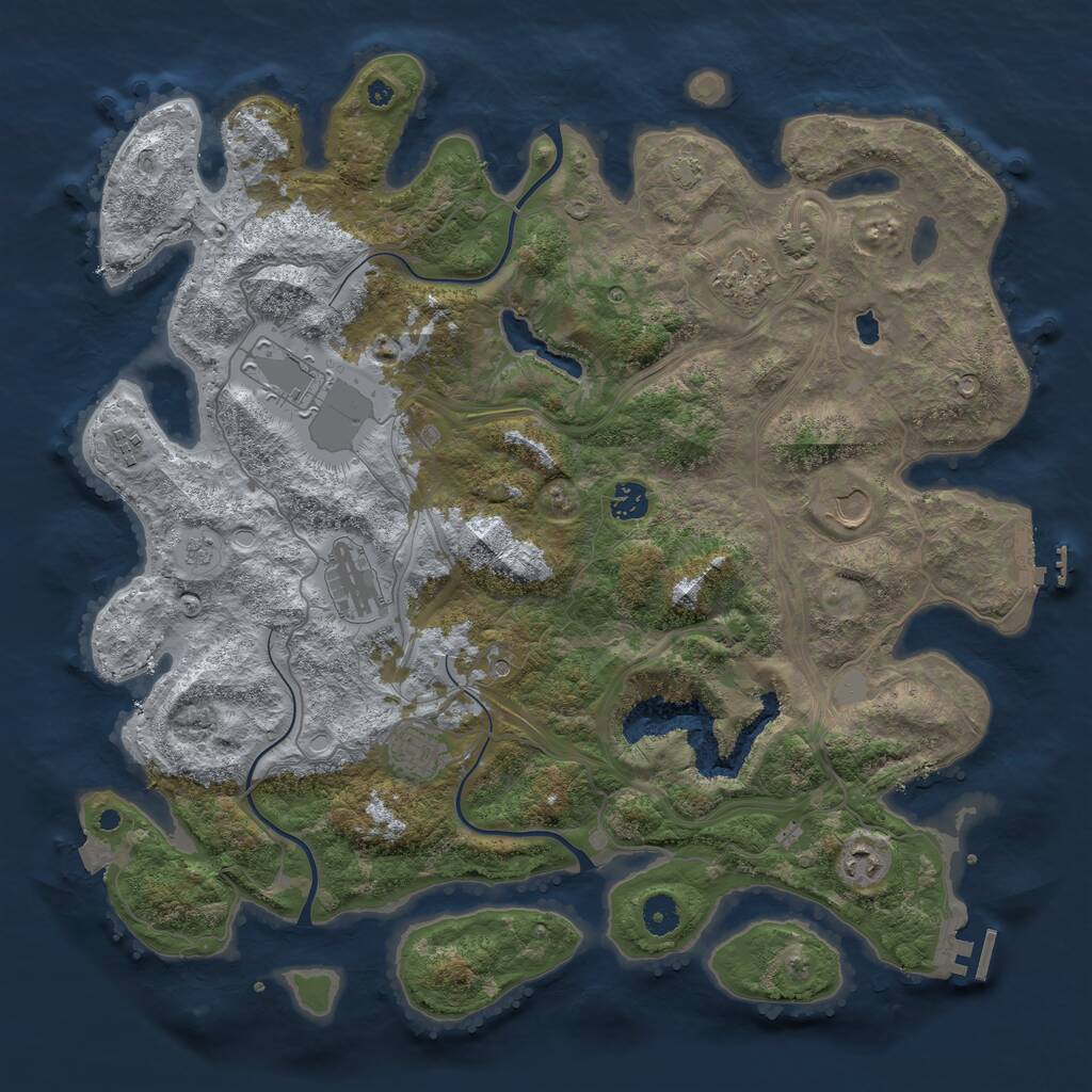 Rust Map: Procedural Map, Size: 4250, Seed: 403288110, 14 Monuments