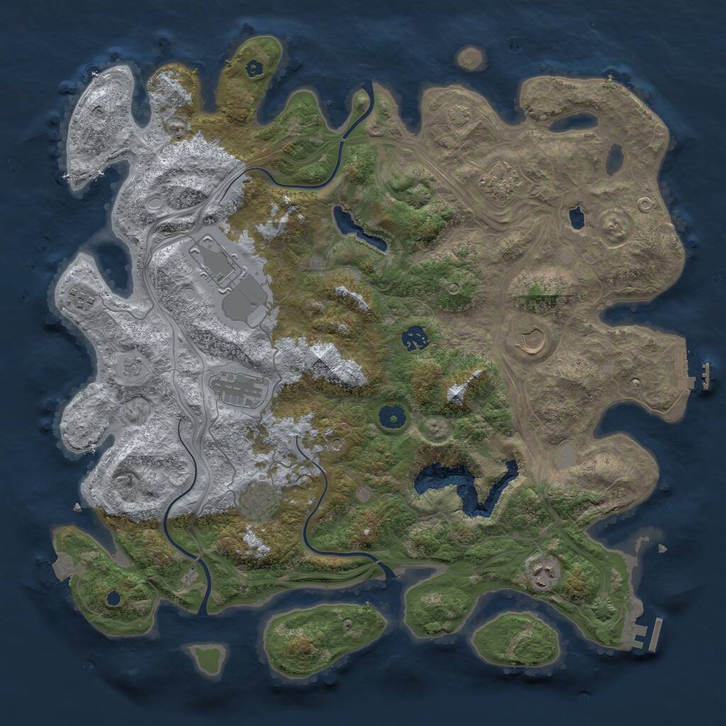 Rust Map: Procedural Map, Size: 4250, Seed: 403288110, 14 Monuments