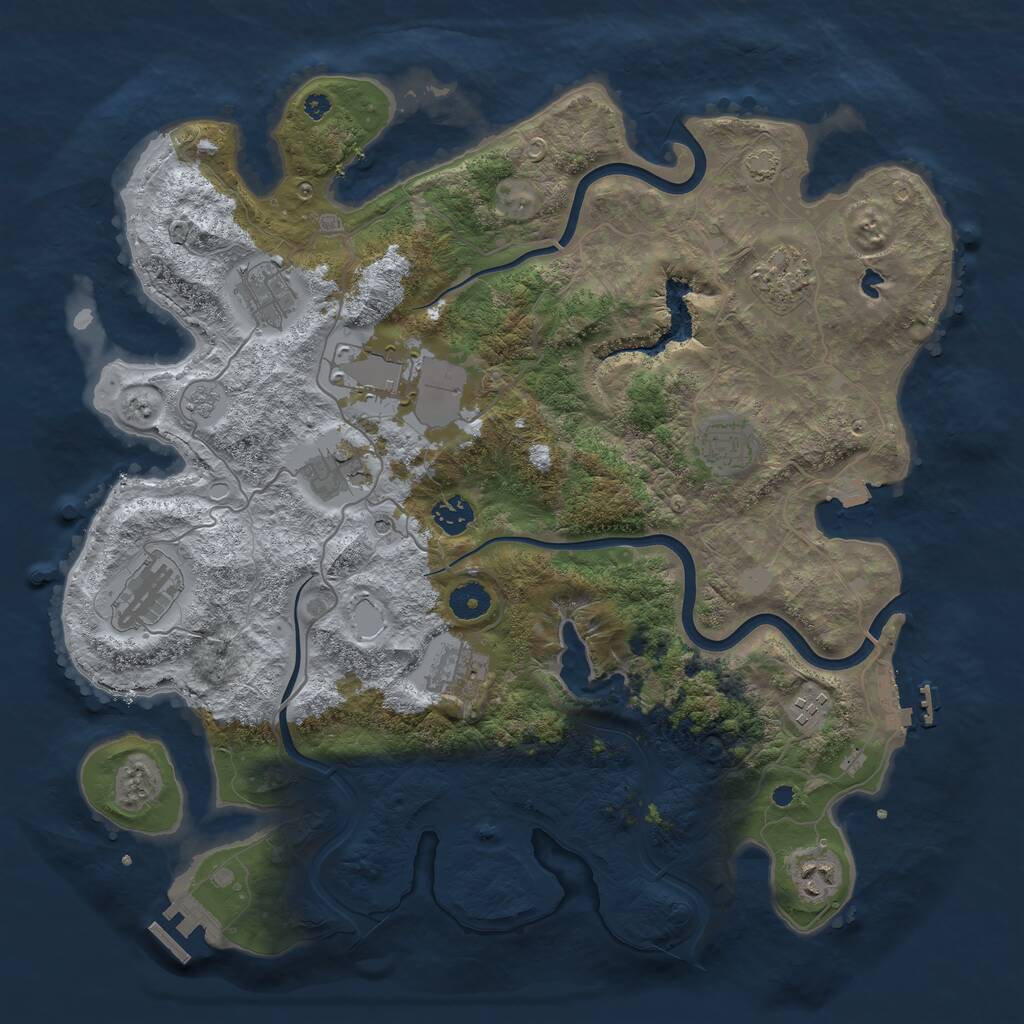 Rust Map: Procedural Map, Size: 4000, Seed: 12125555, 16 Monuments
