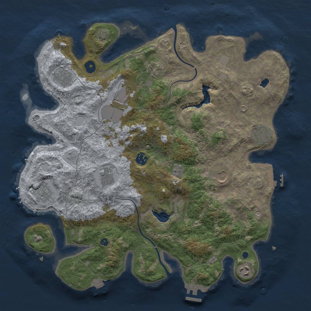 Rust Map: Procedural Map, Size: 4000, Seed: 12125555, 16 Monuments