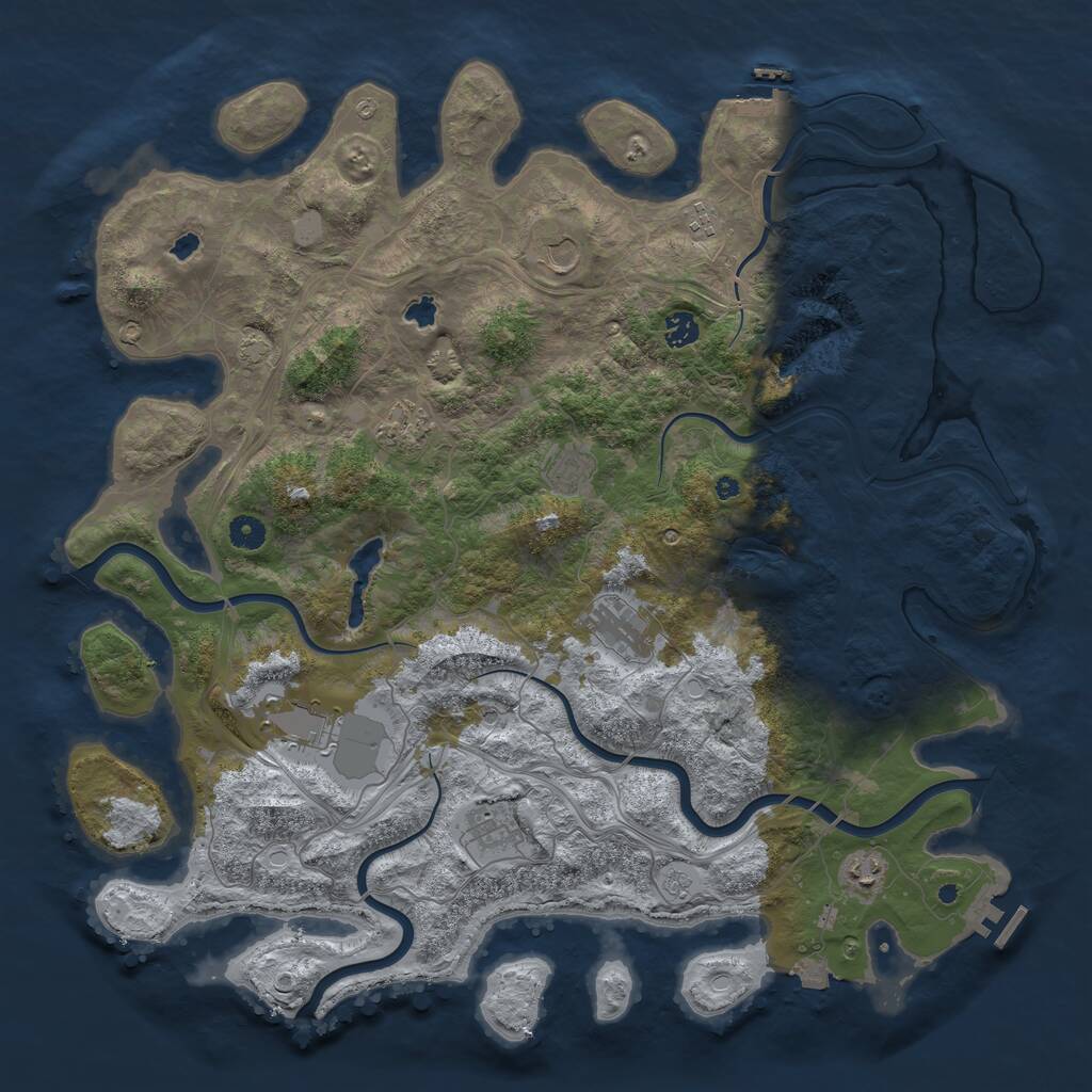 Rust Map: Procedural Map, Size: 4600, Seed: 85312905, 15 Monuments