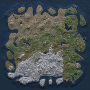 Thumbnail Rust Map: Procedural Map, Size: 4600, Seed: 85312905, 16 Monuments