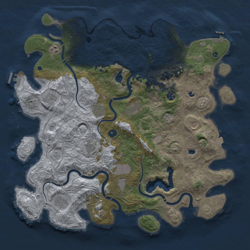 Rust Map: Procedural Map, Size: 4500, Seed: 659753784, 16 Monuments