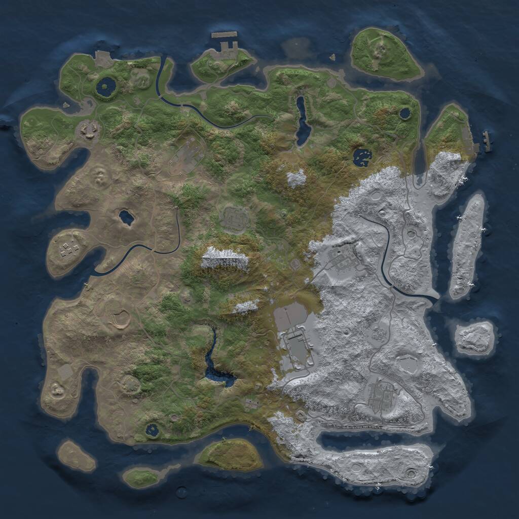 Rust Map: Procedural Map, Size: 4100, Seed: 547365698, 15 Monuments