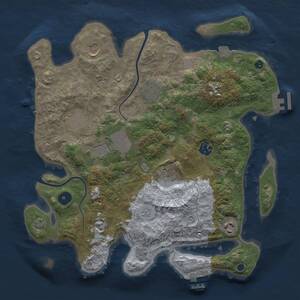 Thumbnail Rust Map: Procedural Map, Size: 3500, Seed: 354283, 14 Monuments