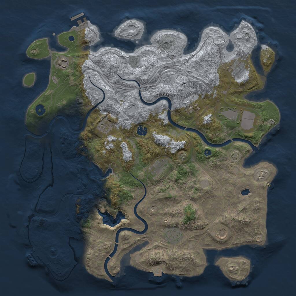 Rust Map: Procedural Map, Size: 4250, Seed: 5122024, 16 Monuments