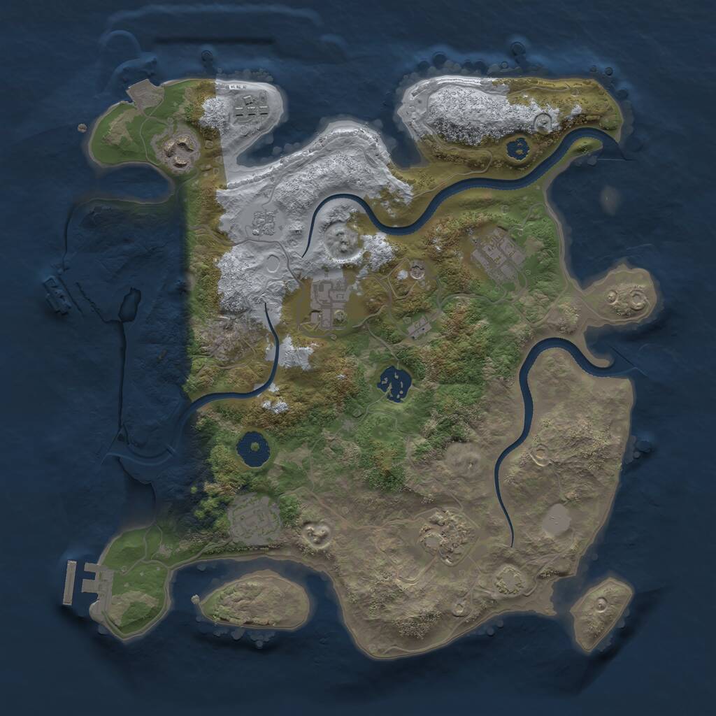 Rust Map: Procedural Map, Size: 3250, Seed: 1248485422, 13 Monuments