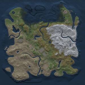 Thumbnail Rust Map: Procedural Map, Size: 4500, Seed: 2061316403, 16 Monuments