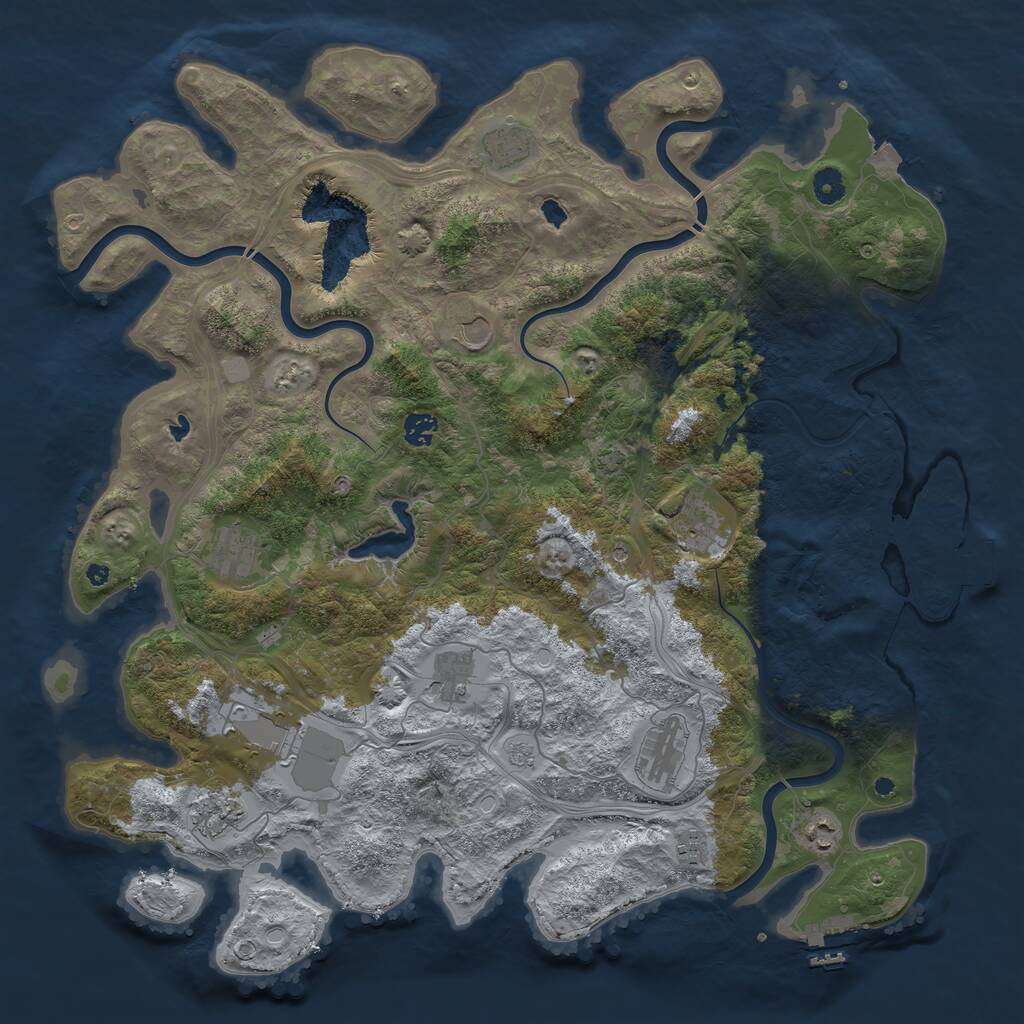 Rust Map: Procedural Map, Size: 4500, Seed: 56308, 17 Monuments