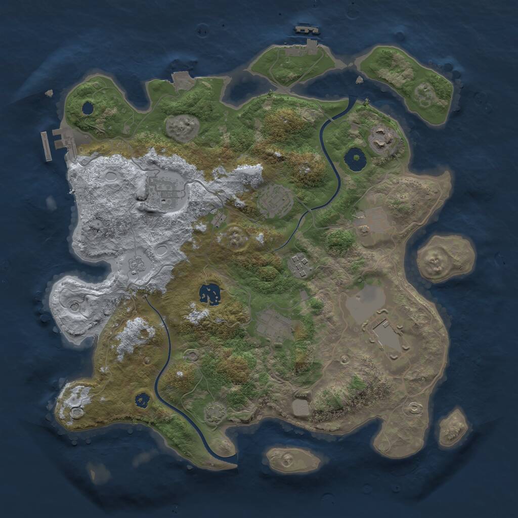 Rust Map: Procedural Map, Size: 3500, Seed: 1715188747, 14 Monuments