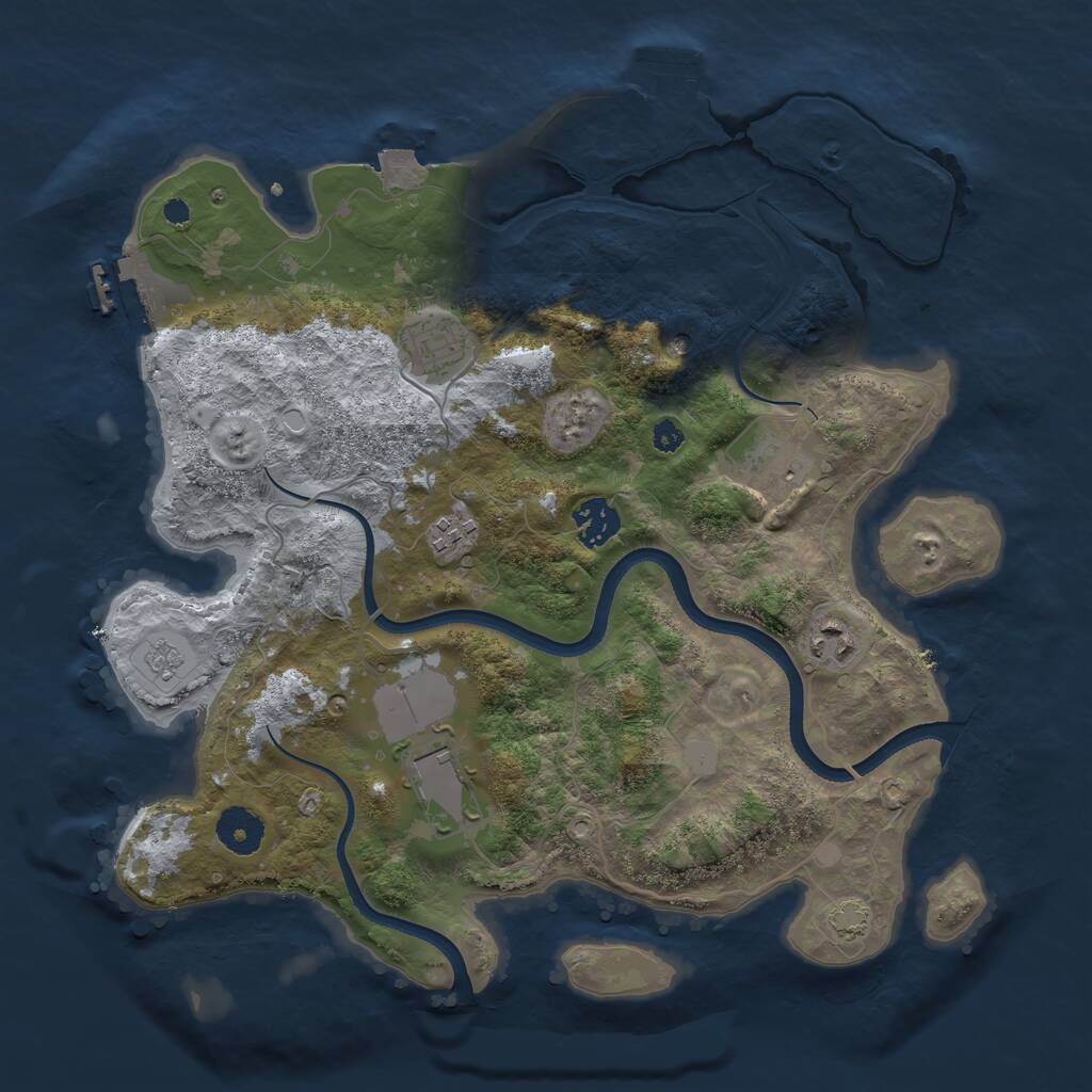 Rust Map: Procedural Map, Size: 3500, Seed: 1715188747, 12 Monuments