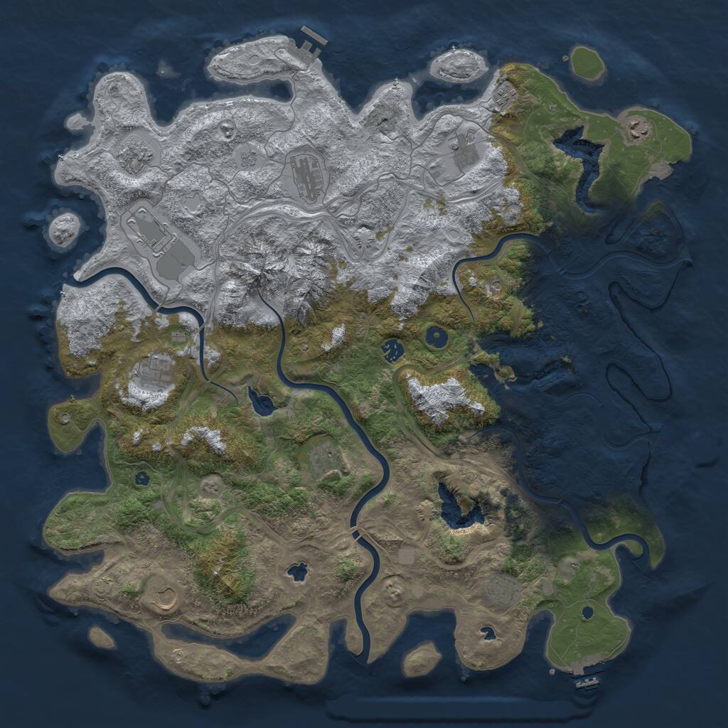 Rust Map: Procedural Map, Size: 5000, Seed: 512244212, 17 Monuments