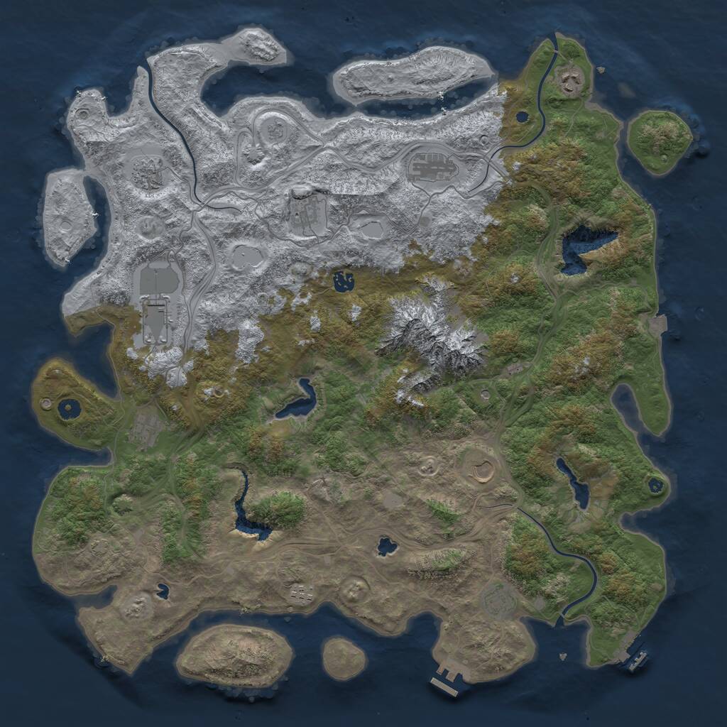 Rust Map: Procedural Map, Size: 5000, Seed: 25253372, 16 Monuments