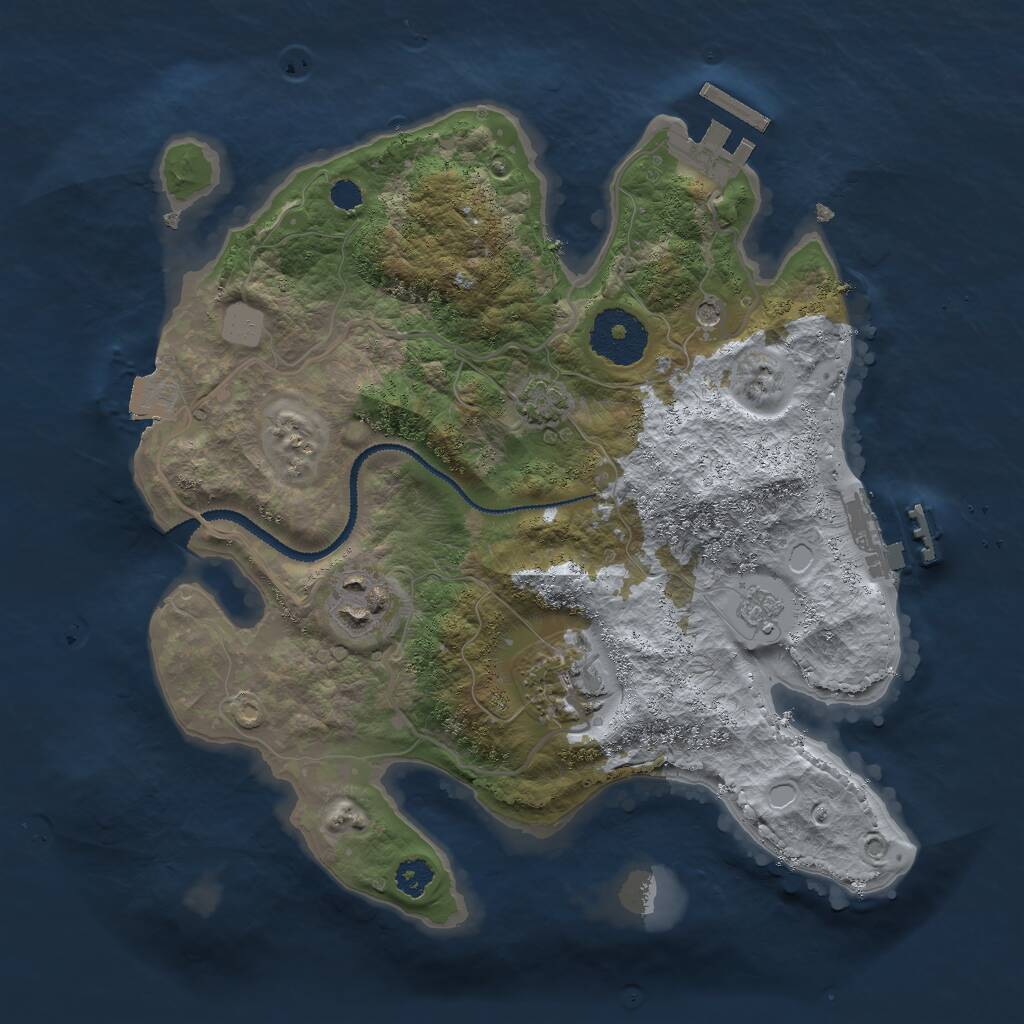 Rust Map: Procedural Map, Size: 2750, Seed: 45484, 8 Monuments