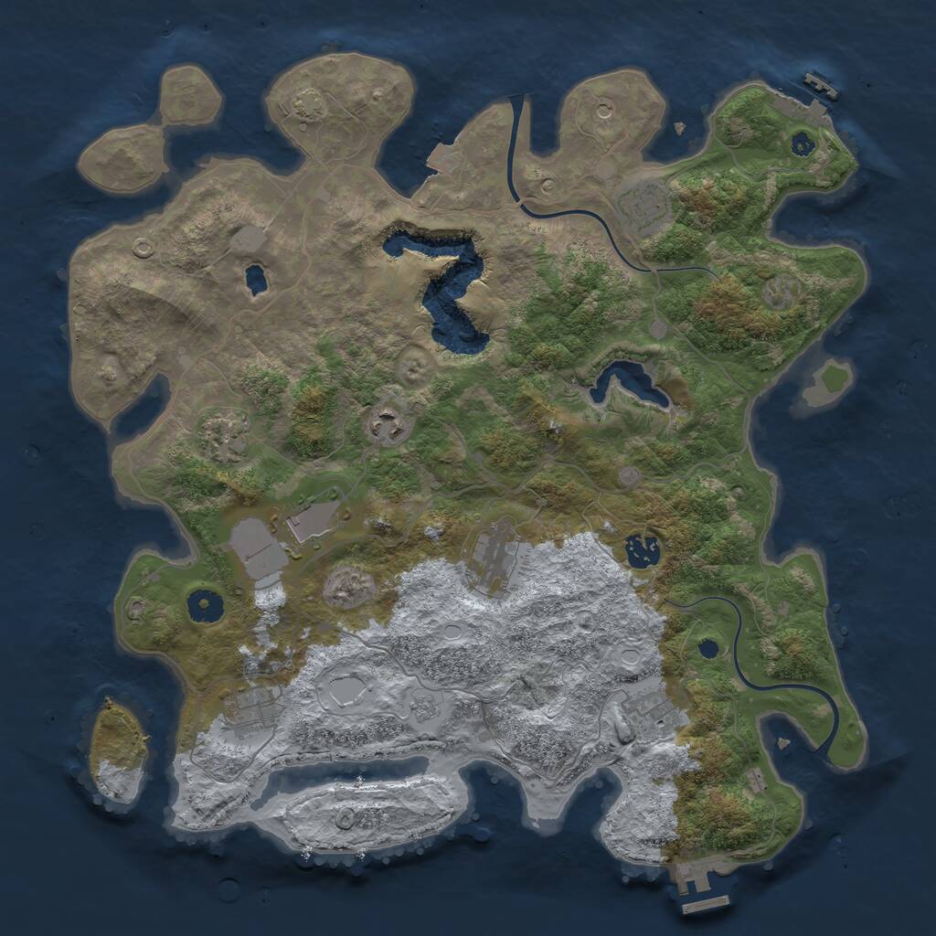 Rust Map: Procedural Map, Size: 4000, Seed: 7559, 14 Monuments