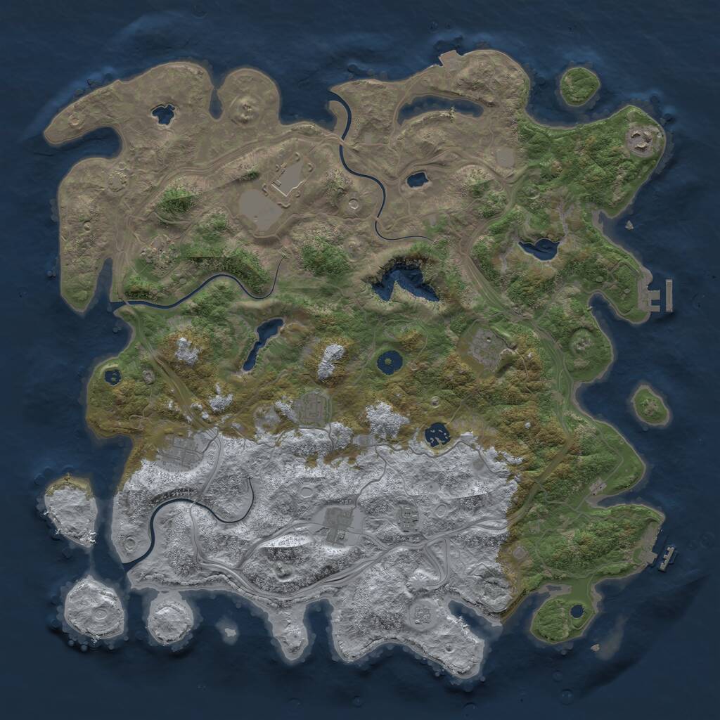 Rust Map: Procedural Map, Size: 4500, Seed: 952737001, 15 Monuments