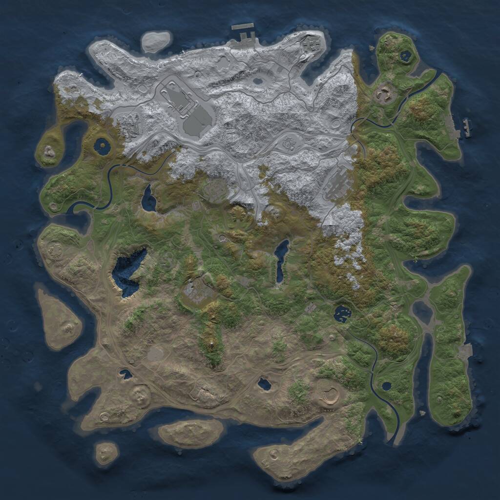 Rust Map: Procedural Map, Size: 4500, Seed: 236118794, 15 Monuments