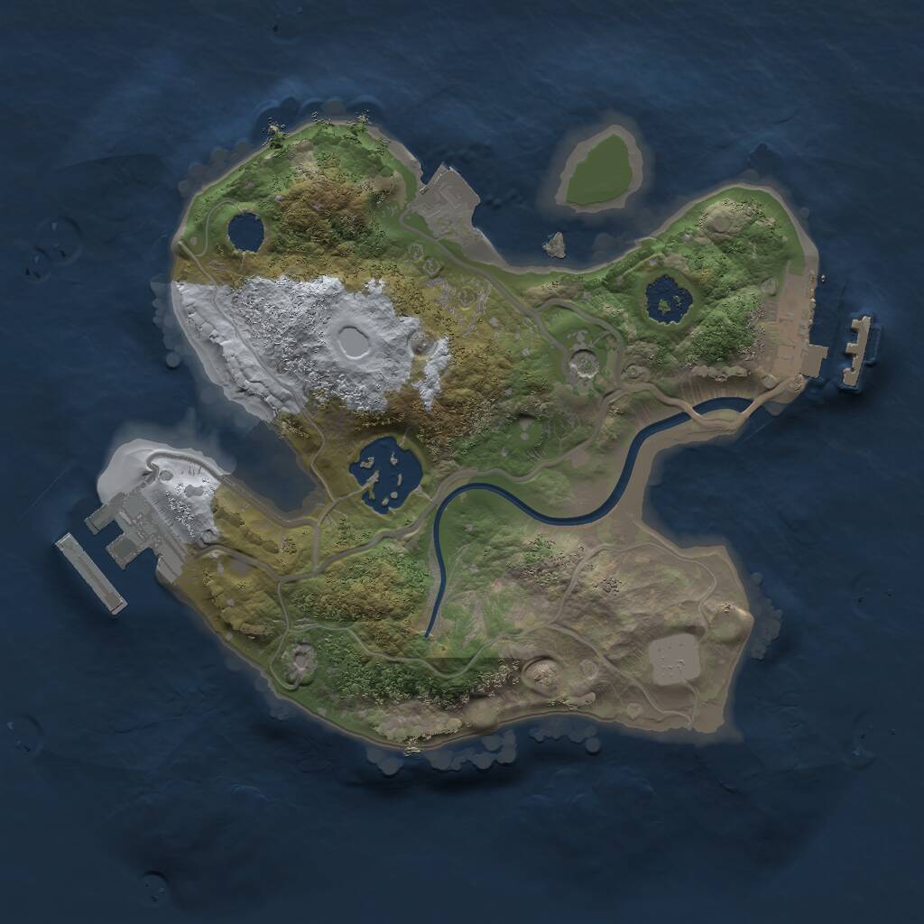 Rust Map: Procedural Map, Size: 2000, Seed: 1007495569, 5 Monuments