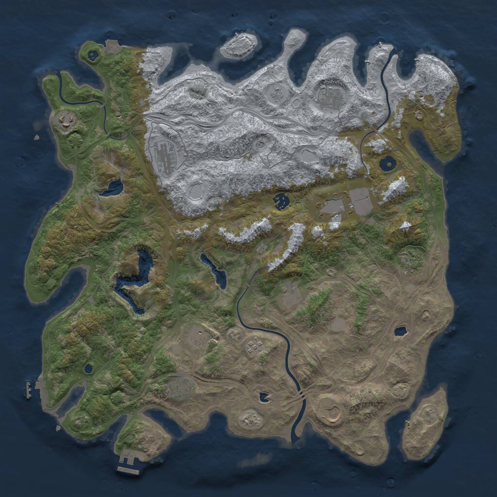 Rust Map: Procedural Map, Size: 4655, Seed: 10032024, 17 Monuments