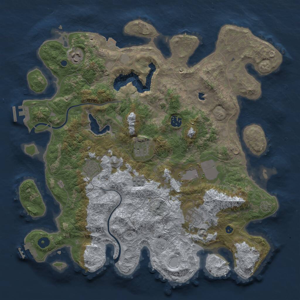 Rust Map: Procedural Map, Size: 4000, Seed: 1549812316, 13 Monuments