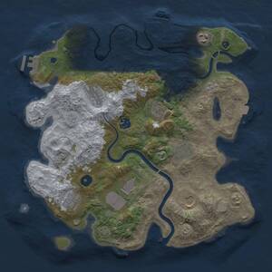 Thumbnail Rust Map: Procedural Map, Size: 3600, Seed: 990319, 15 Monuments