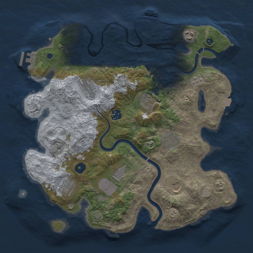 Rust Map: Procedural Map, Size: 3600, Seed: 990319, 15 Monuments
