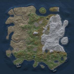 Thumbnail Rust Map: Procedural Map, Size: 3750, Seed: 1724069720, 15 Monuments