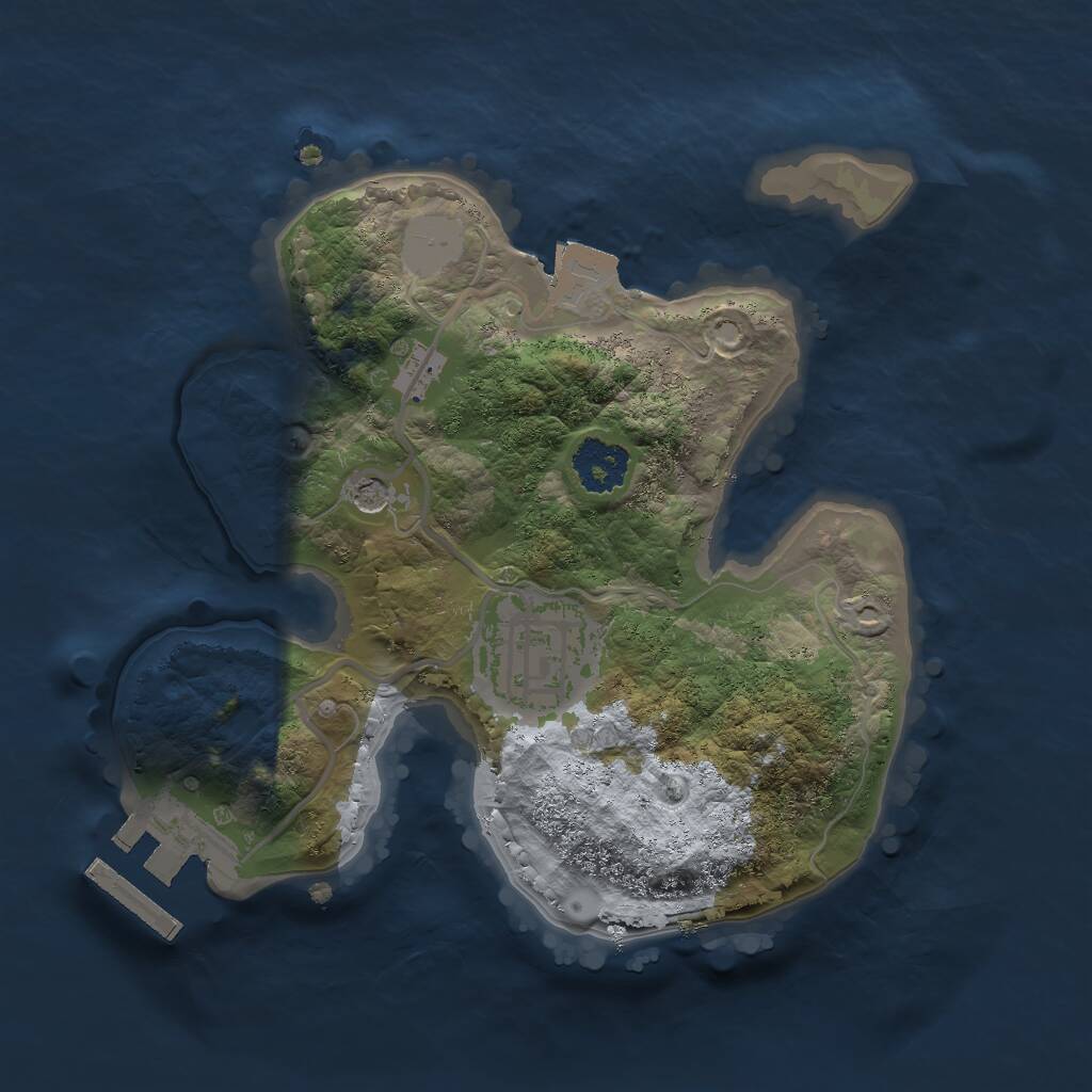 Rust Map: Procedural Map, Size: 2000, Seed: 135616, 4 Monuments