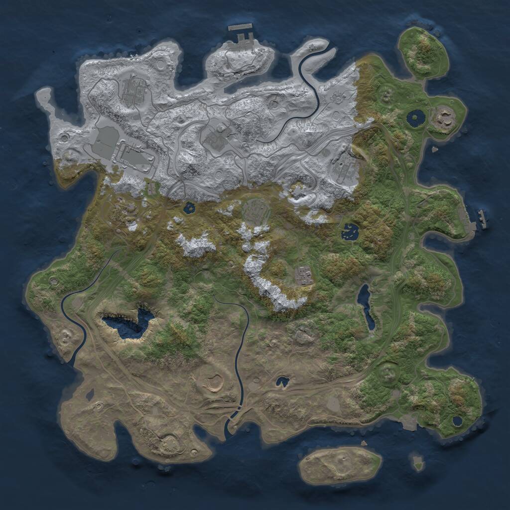 Rust Map: Procedural Map, Size: 4300, Seed: 345654, 16 Monuments