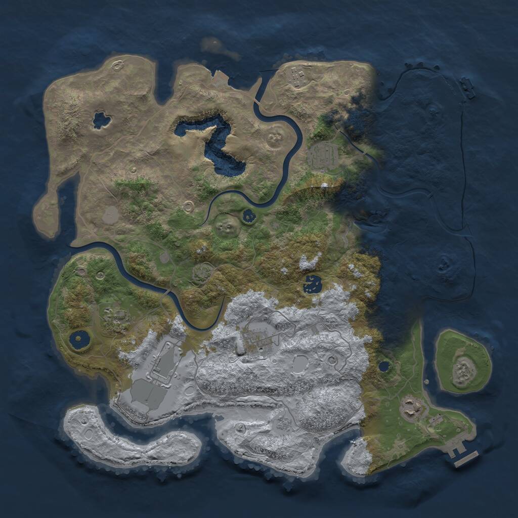 Rust Map: Procedural Map, Size: 4000, Seed: 15834, 13 Monuments