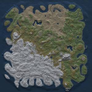 Thumbnail Rust Map: Procedural Map, Size: 6000, Seed: 17498651, 17 Monuments