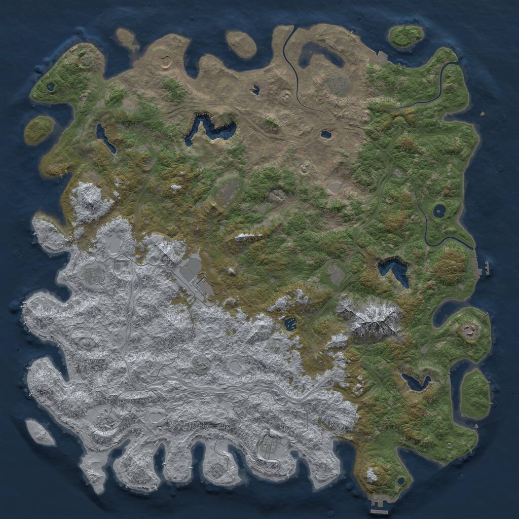 Rust Map: Procedural Map, Size: 6000, Seed: 17498651, 17 Monuments