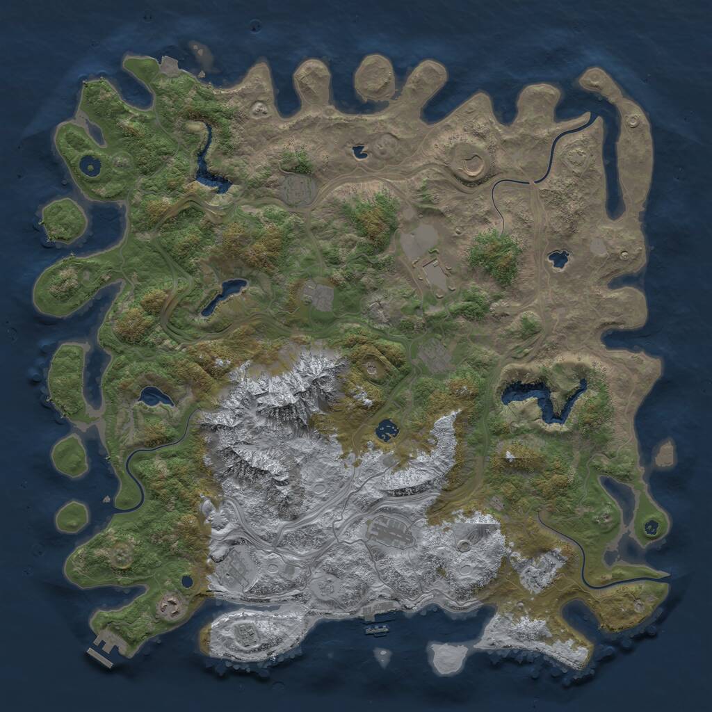 Rust Map: Procedural Map, Size: 5000, Seed: 890, 17 Monuments
