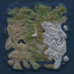 Thumbnail Rust Map: Procedural Map, Size: 4050, Seed: 1005382732, 17 Monuments