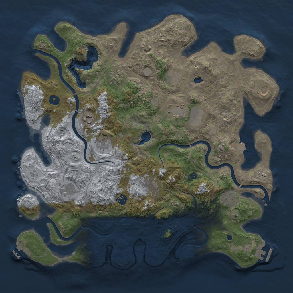 Rust Map: Procedural Map, Size: 4250, Seed: 1429866859, 17 Monuments